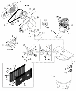 Page A Diagram and Parts List for VT631400AJ  Campbell Hausfeld Compressor